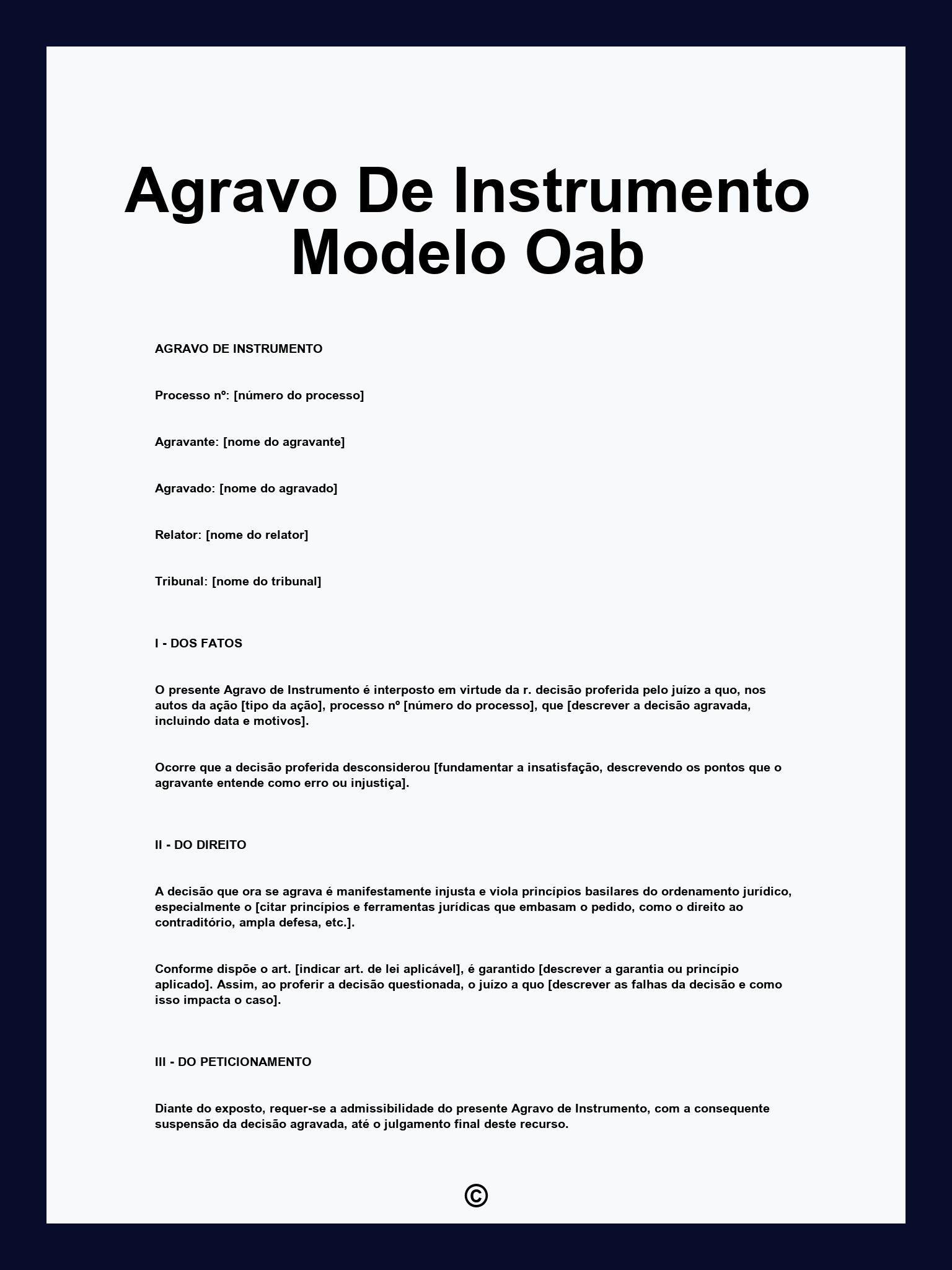 Agravo De Instrumento Modelo Oab