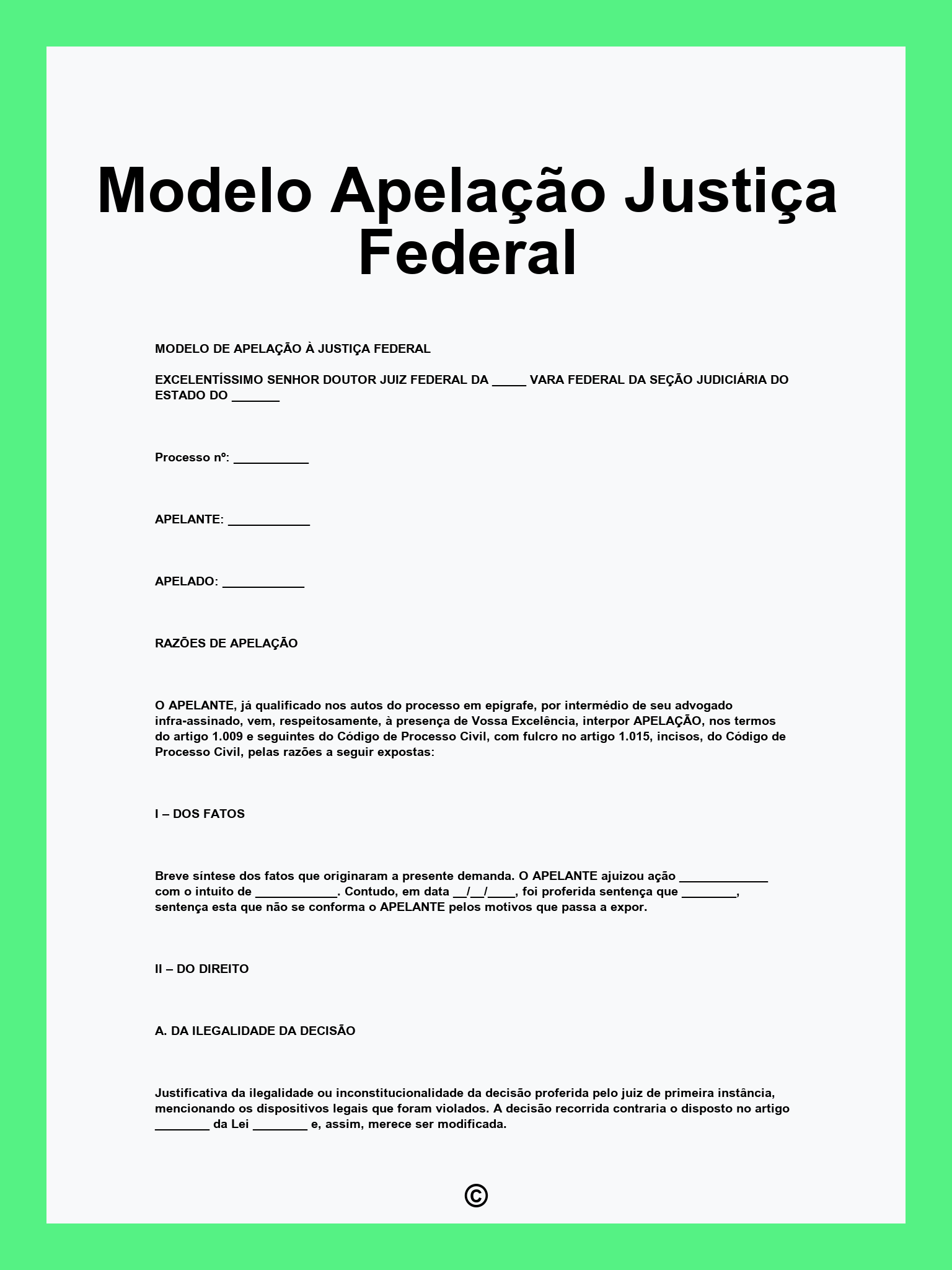 Modelo Apelação Justiça Federal