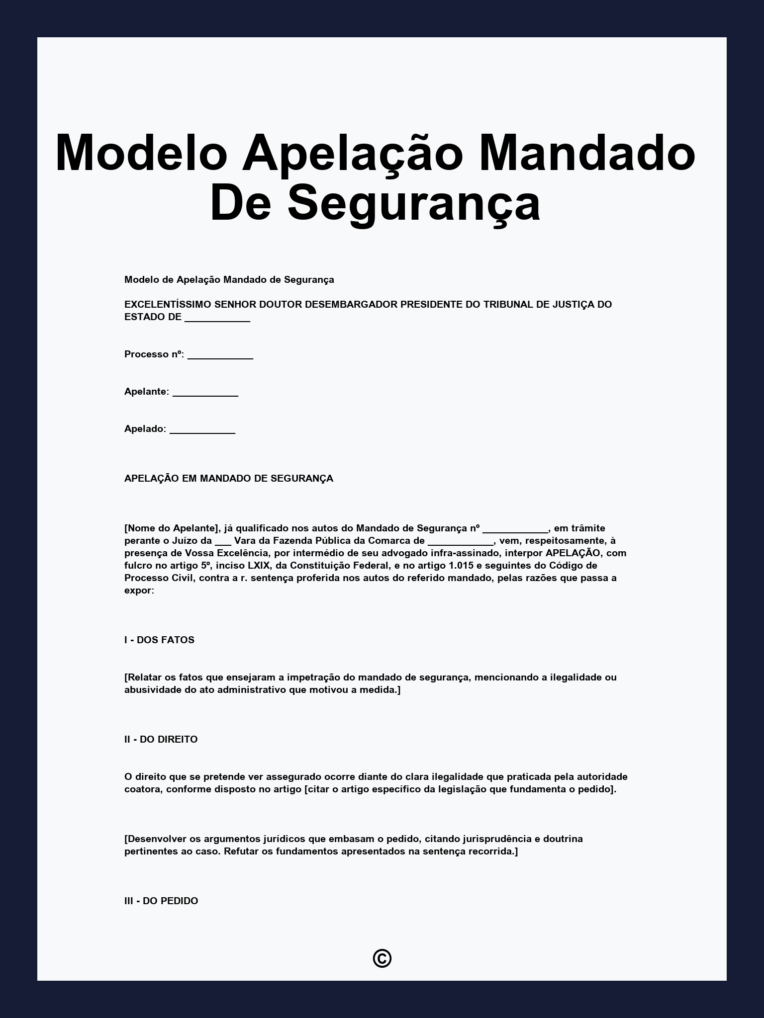 Modelo Apelação Mandado De Segurança