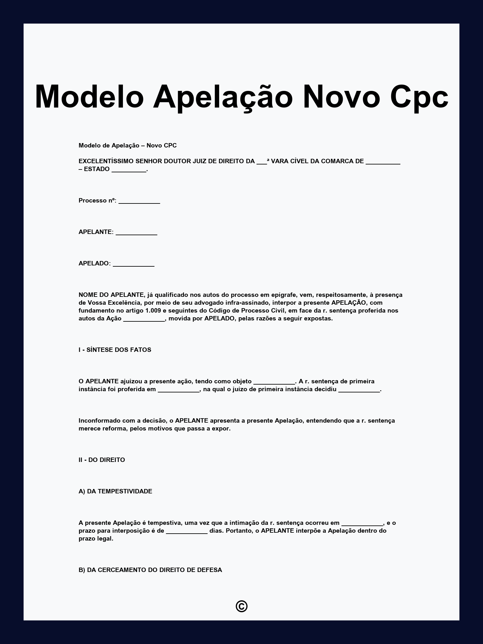 Modelo Apelação Novo Cpc