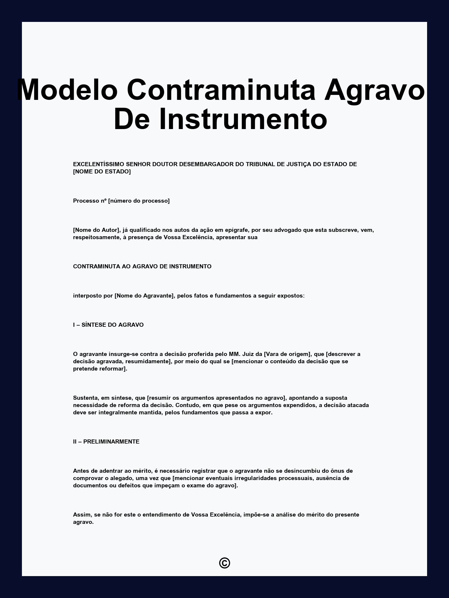 Modelo Contraminuta Agravo De Instrumento