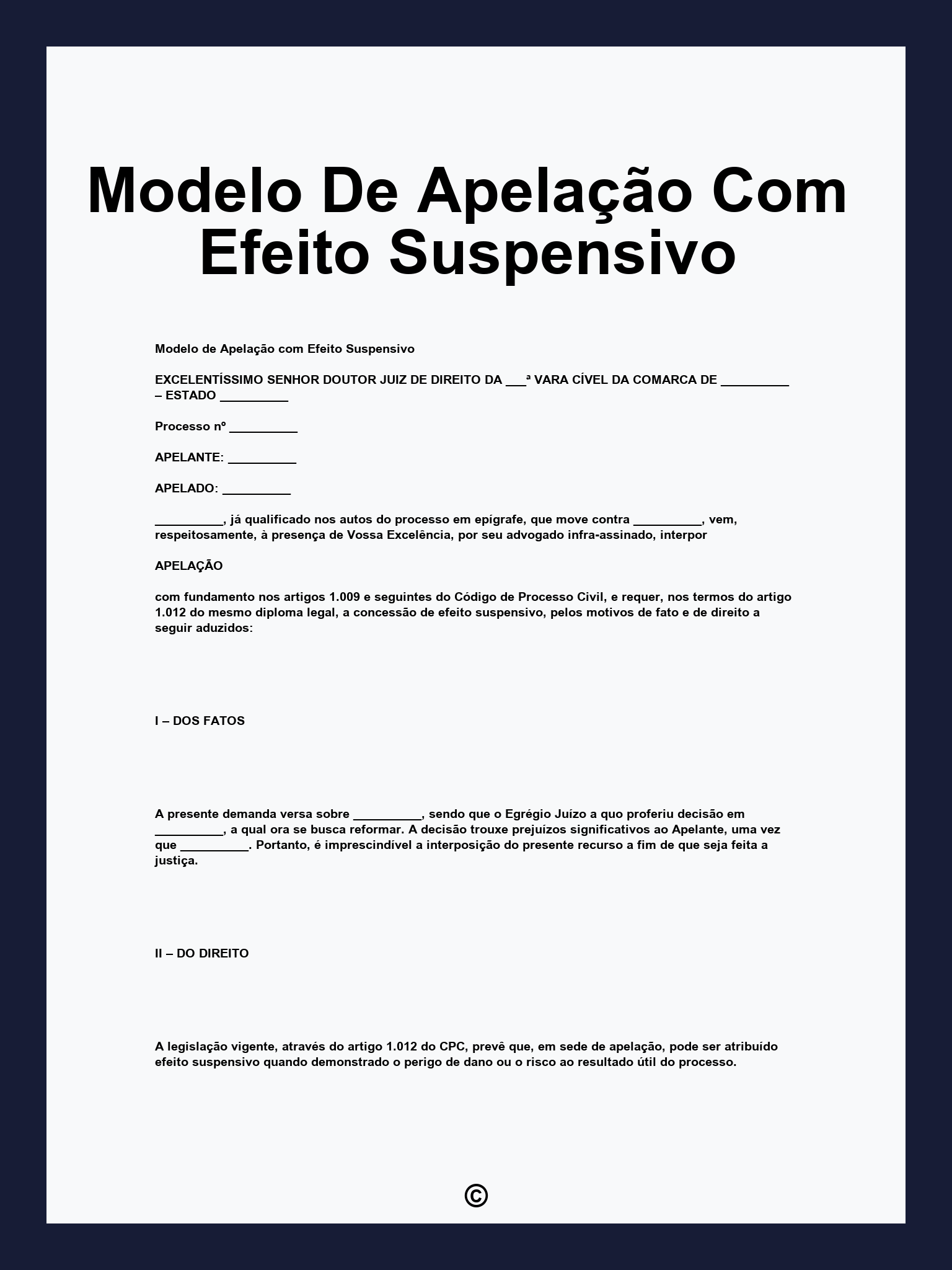 Modelo De Apelação Com Efeito Suspensivo