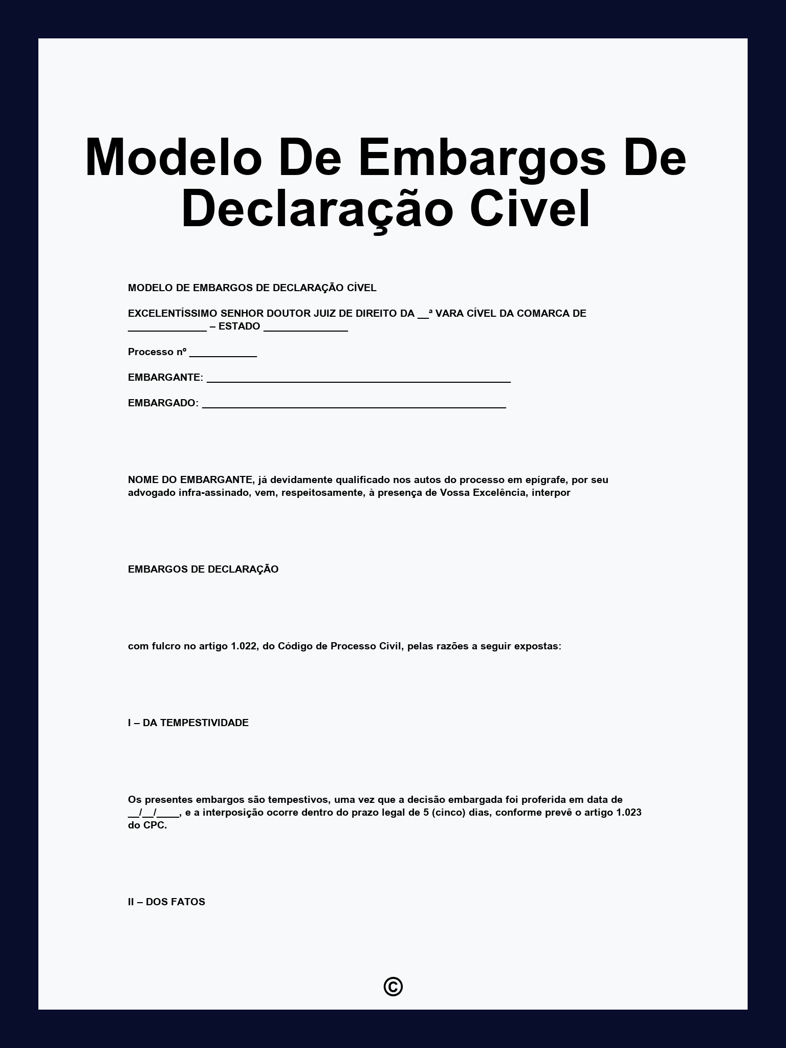 Modelo De Embargos De Declaração Civel
