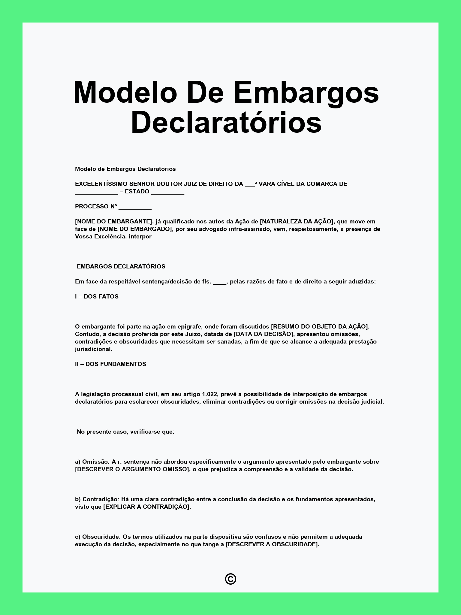 Modelo De Embargos Declaratórios