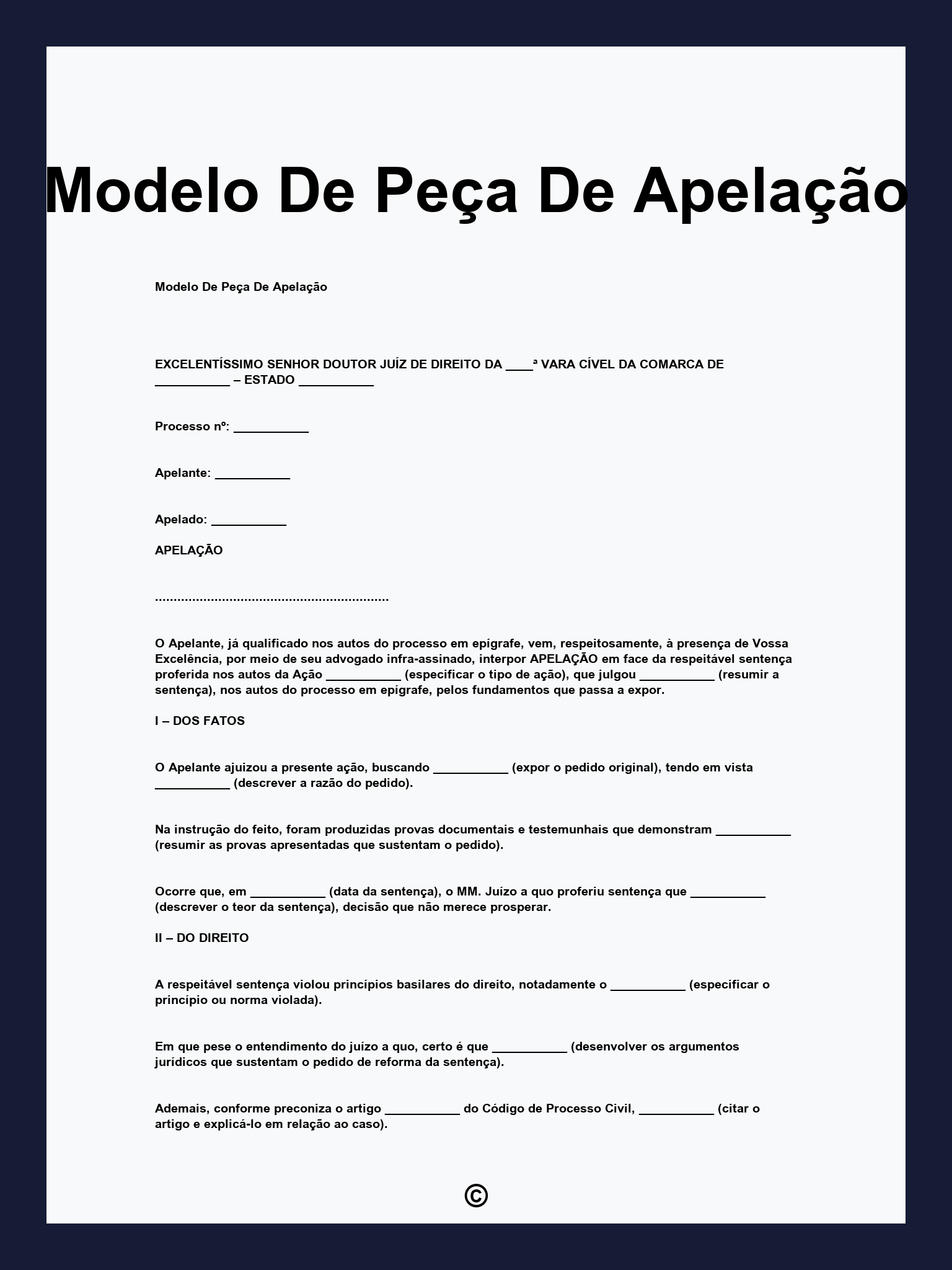 Modelo De Peça De Apelação