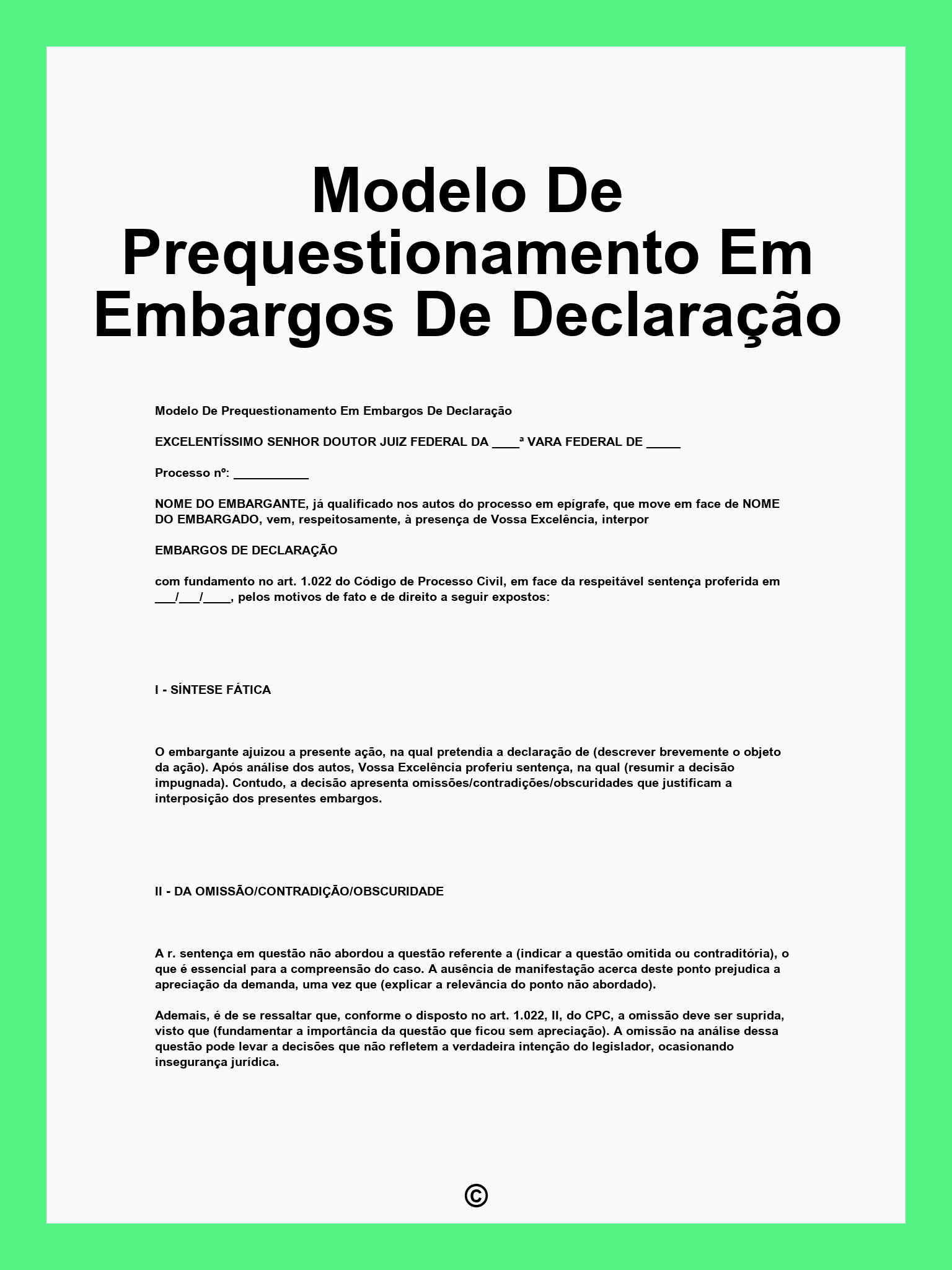 Modelo De Prequestionamento Em Embargos De Declaração