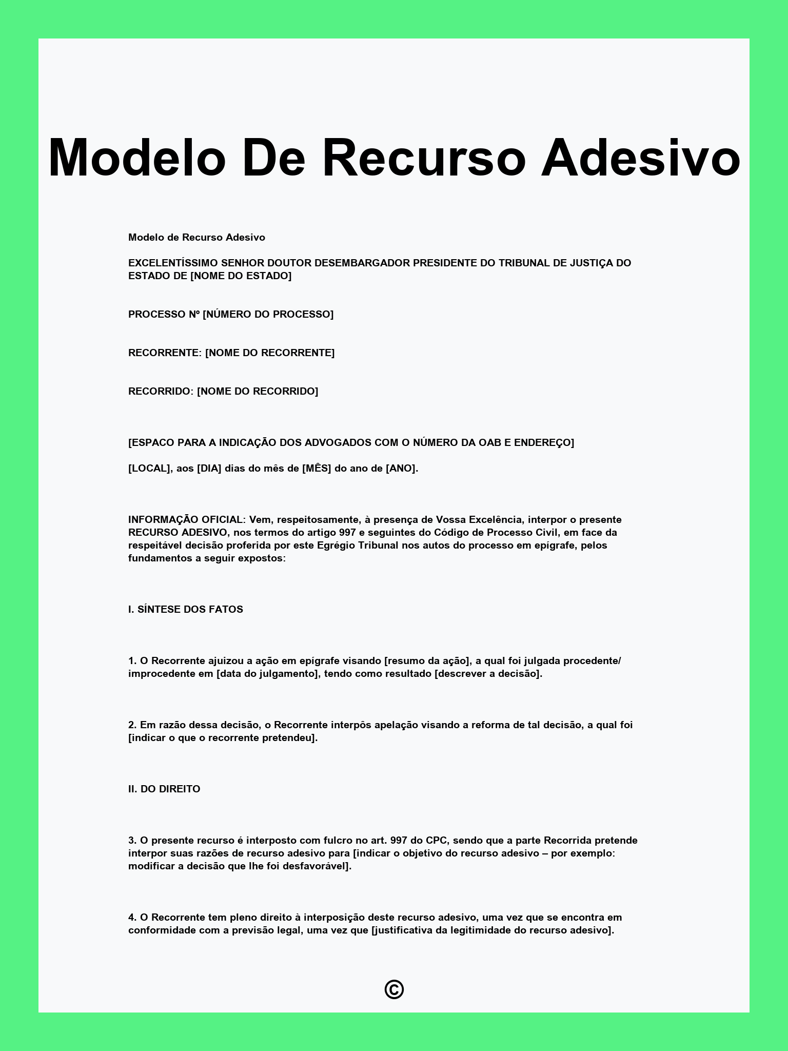 Modelo De Recurso Adesivo