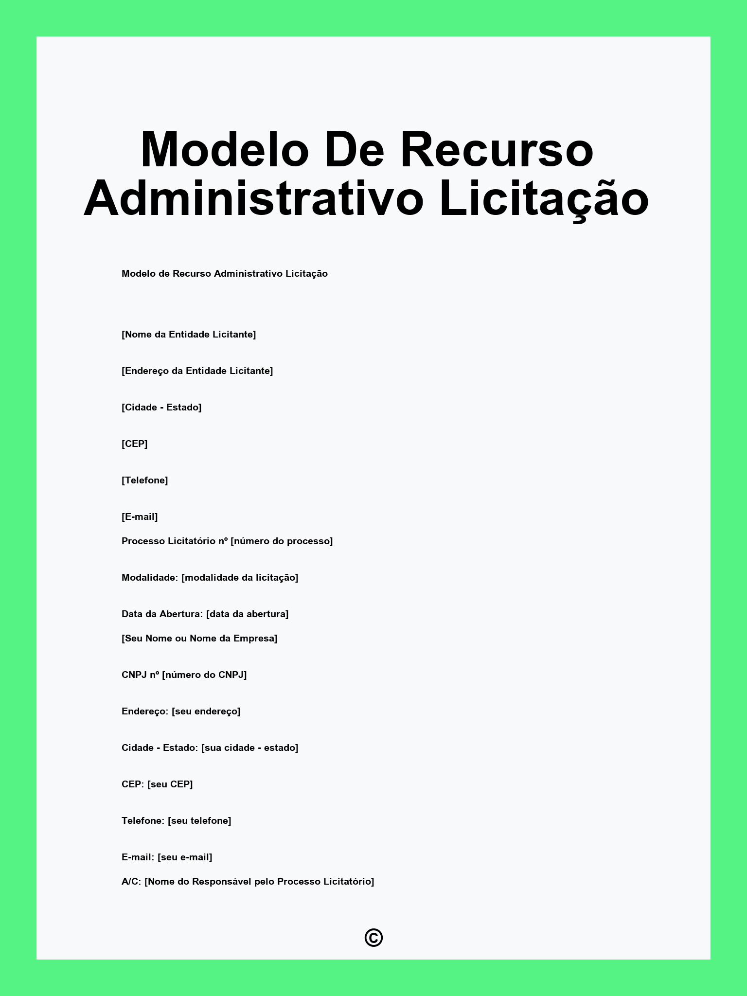 Modelo De Recurso Administrativo Licitação