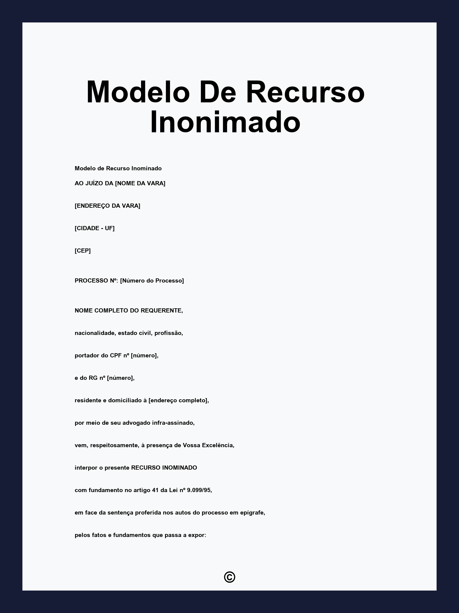 Modelo De Recurso Inonimado