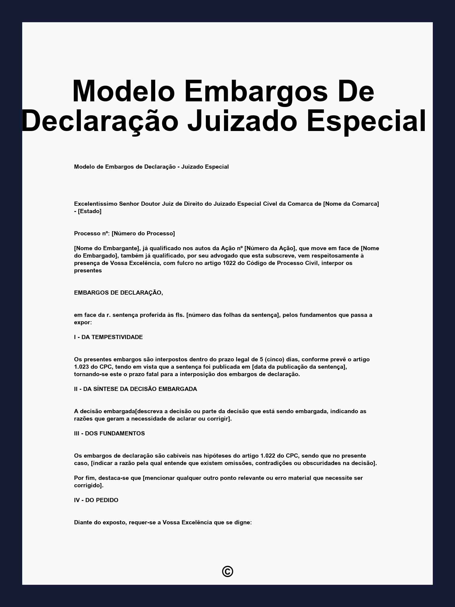 Modelo Embargos De Declaração Juizado Especial