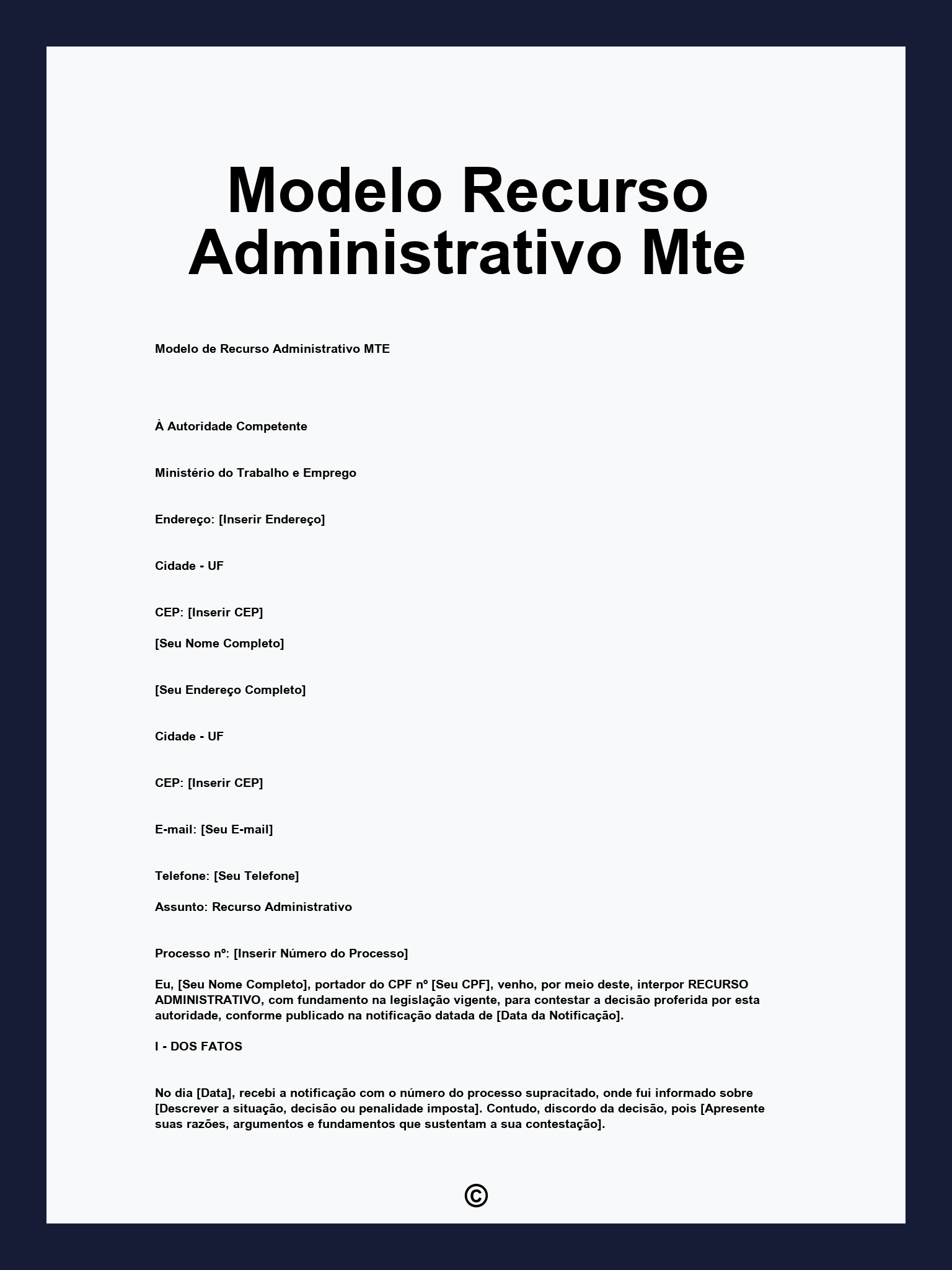 Modelo Recurso Administrativo Mte