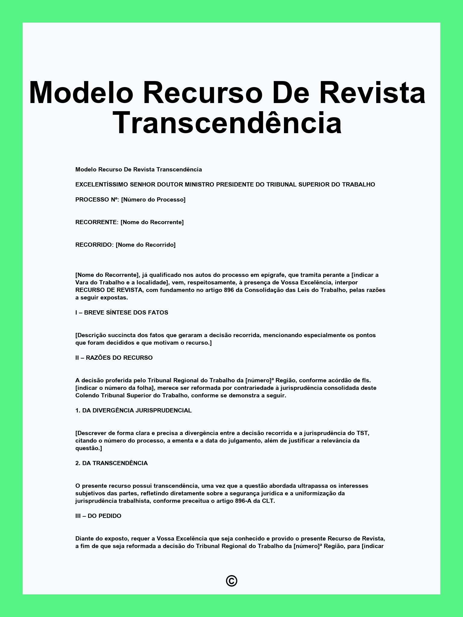 Modelo Recurso De Revista Transcendência