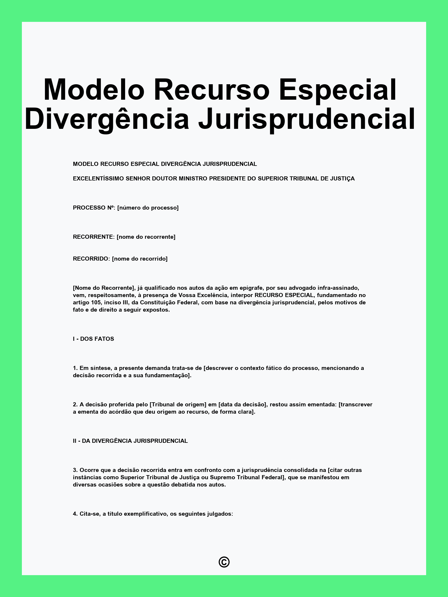Modelo Recurso Especial Divergência Jurisprudencial