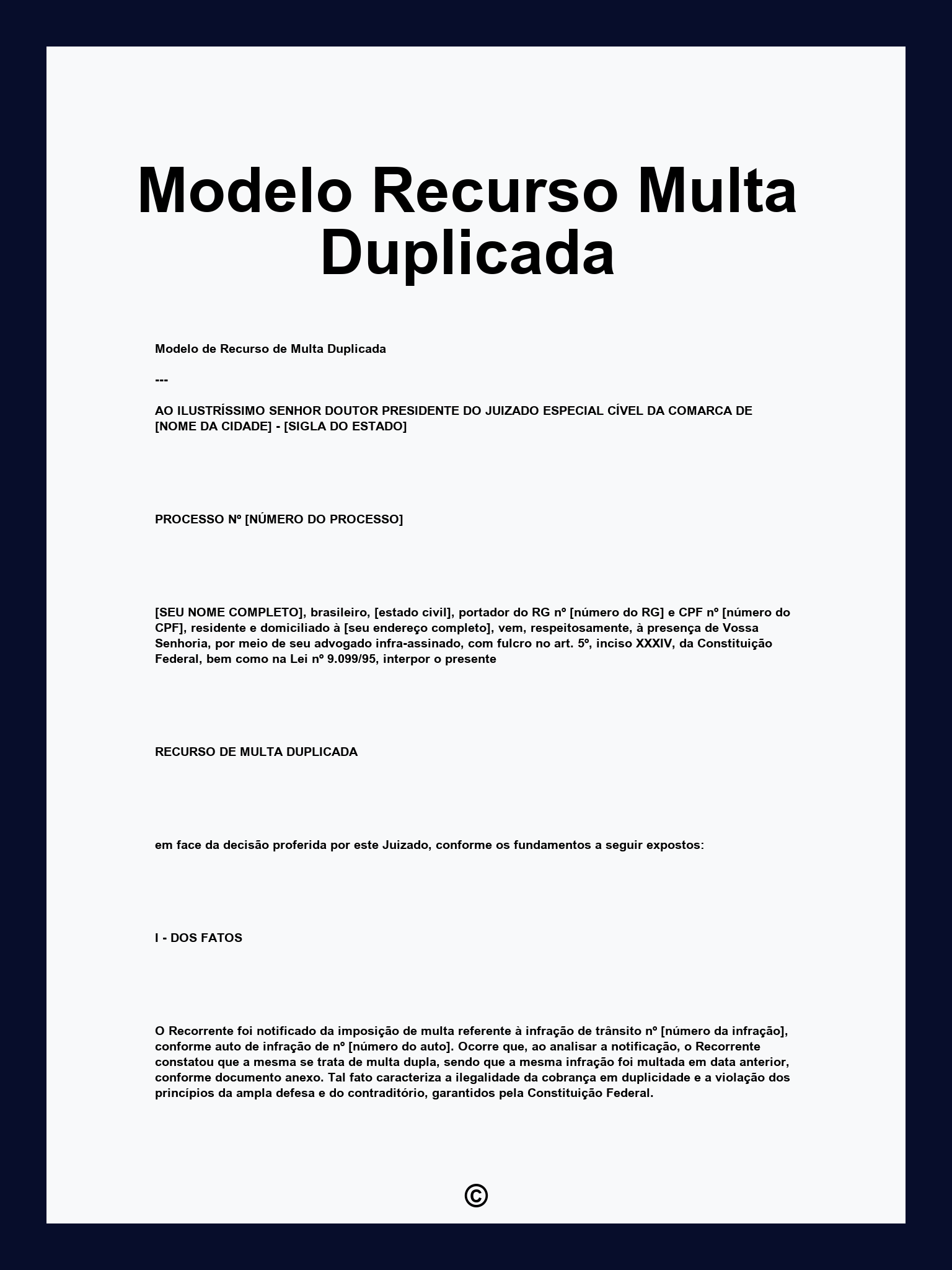 Modelo Recurso Multa Duplicada