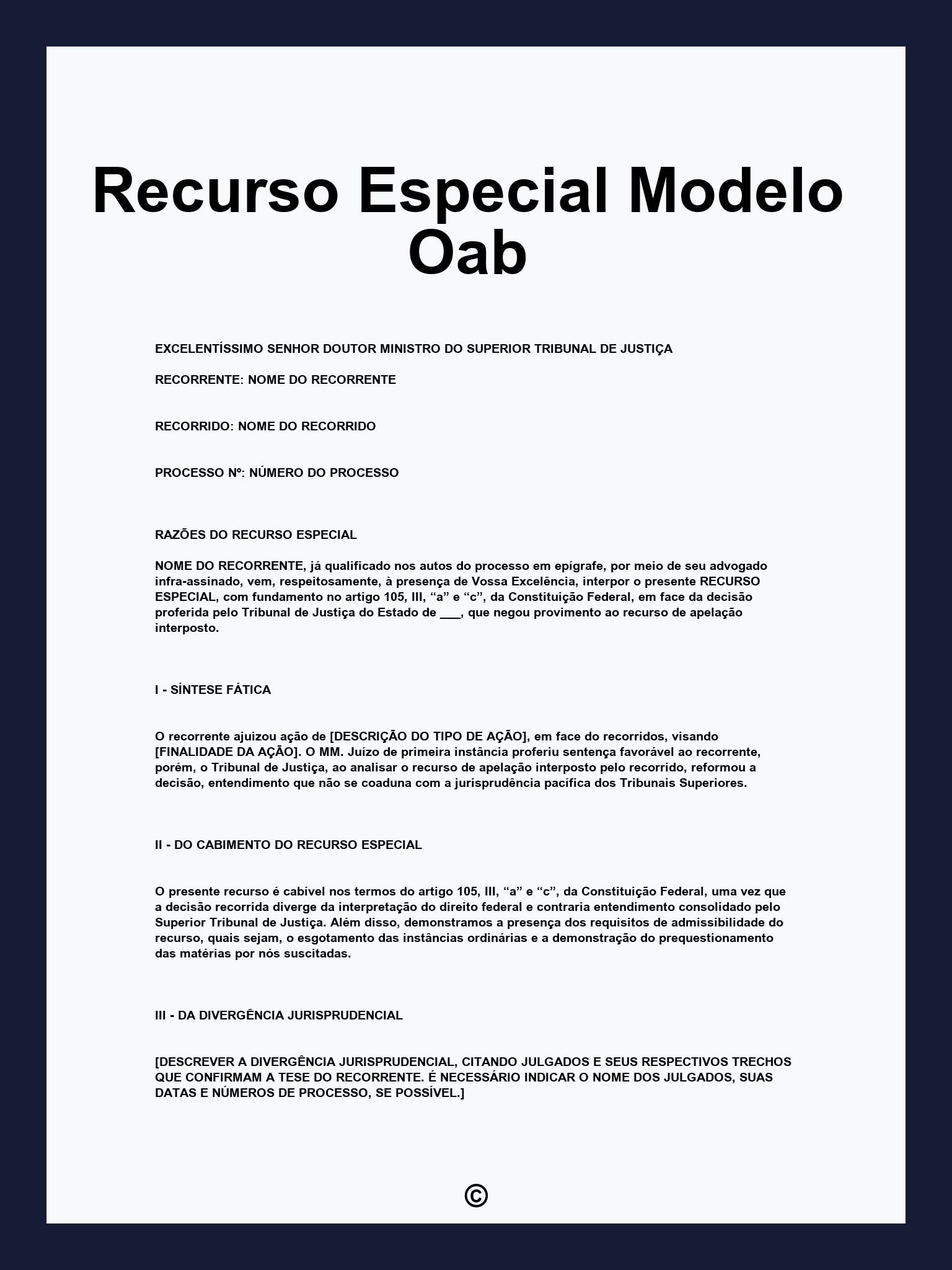 Recurso Especial Modelo Oab